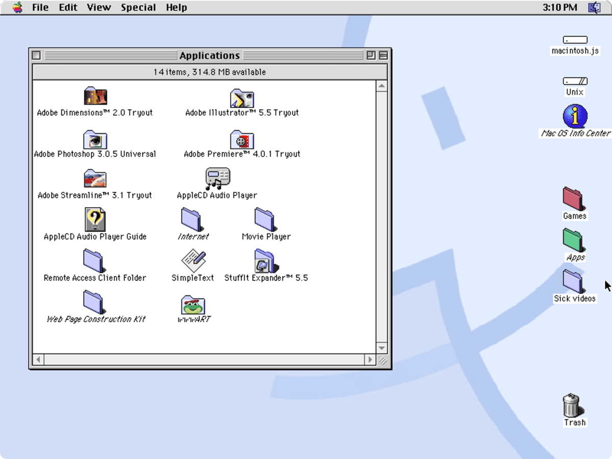 emulator for classic mac os environment